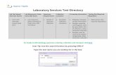 Laboratory Services Test Directory - Interior Health · 2019-12-06 · 2019 Dec Lab Test Name Alternate Names Lab Mnemonic Order Entry (OE) Name Specimen Requirements Collection Container