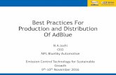 Best Practices For Production and Distribution Of …...Best Practices For Production and Distribution Of AdBlue N A Joshi CEO NPL BlueSky Automotive Emission Control Technology for