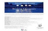 String Quartet Audition - philharmoniedeparis.fr · String Quartet Audition Sunday, January 12th 2020 The String Quartet audition, organised by the Philharmonie de Paris, as part