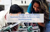HB 3 in 30: College, Career, or Military Readiness ... Video... · Readiness Outcomes Bonus and Exam ... achieve a postsecondary degree or workforce credential by 2030. House Bill