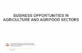 BUSINESS OPPORTUNITIES IN AGRICULTURE AND ......• Agriculture and Agrifood industries are the major primary resources and processing sectors which can contribute to the growth of