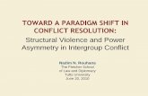 TOWARD A PARADIGM SHIFT IN CONFLICT RESOLUTION · 2013-08-26 · TOWARD A PARADIGM SHIFT IN CONFLICT RESOLUTION: Structural Violence and Power Asymmetry in Intergroup Conflict Nadim