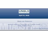April 21, 2016 - UNOLS · 2019-12-21 · April 21, 2016 Marja van Pietersom Maritime Institute for Technology and Graduate Studies ... of effective COLREGS application. ... Captains