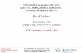 Introduction to plasma physics: gyration, drifts, plasma …blogs.exeter.ac.uk/issp18/files/2018/08/1.-stfc_2018... · 2018-08-30 · In physics plasma is an ionized gas, and is usually