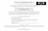 FOR TEACHERS ONLY VOLUME - Regents Examinations · Information Booklet for Scoring the Regents Examination in Global History and Geography and United States History and Government.