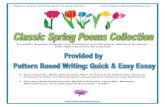 Classic Spring Poems - Elementary and Middle School...Pattern Based Writing: Quick & Easy Essay 1 Classic Spring Poems for Elementary School, Middle School, and High School Students