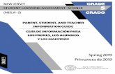 PARENT, STUDENT, AND TEACHER INFORMATION ......Spring 2019 Primavera de 2019 NEW JERSEY STUDENT LEARNING ASSESSMENT–SCIENCE (NJSLA–S) PARENT, STUDENT, AND TEACHER INFORMATION GUIDE