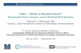 HIEs – What is Needed Next? - Redwood MedNet..." Permitted the delivery of clinical data from all of those systems to the medical record system. ! A key ingredient to HL7’s success