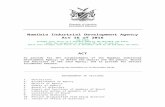 #4378-Gov N226-Act 8 of 2009 Industrial... · Web viewNamibia Industrial Development Agency Act 16 of 2016 (GG 6202) brought into force on 1 October 2018 by GN 253/2018 (GG 6724)