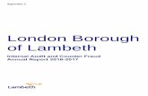 London Borough of Lambeth - Lambeth Council Annual Re… · Counter Fraud – a summary of the counter fraud work carried out in 2016/17 by the Internal Audit and Counter Fraud Service,
