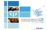 Quality Management in Local Authority Educational ...QUALITY MANAGEMENT IN LOCAL AUTHORITY EDUCATIONAL PSYCHOLOGY SERVICES – SELF-EVALUATION FOR QUALITY IMPROVEMENT corroborated