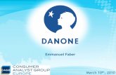Emmanuel Faber - Danone · Underlying net income from continuing activities +3.2% like-for-like (1) €14,982 mln (1.6)% reported Trading operating margin +61 bps like-for-like (1)