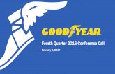 Fourth Quarter 2016 Conference Call - Goodyear Corporate · 2020-03-28 · Fourth Quarter 2016 Segment Operating Results (a) Core Segment Operating Income is Total Segment Operating
