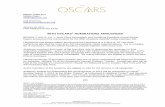 86TH OSCARS NOMINATIONS ANNOUNCED · 2016-04-15 · 86th oscars® nominations announced BEVERLY HILLS, CA — Actor Chris Hemsworth and Academy President Cheryl Boone Isaacs announced