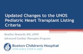 Updated Changes to the UNOS Pediatric Heart Transplant ...npcna.org/Updated Changes to the UNOS Pediatric... · Updated Changes to the UNOS Pediatric Heart Transplant Listing Criteria