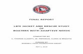 FINAL REPORT LIFE JACKET AND RESCUE STUDY OF BOATERS … · 2018-08-07 · final report life jacket and rescue study of boaters with adaptive needs conducted by c. thomas clagett,