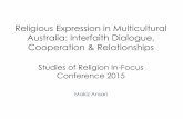 Religious Expression in multicultural Australia: Interfaith Dialogue, 2016-05-24¢  Religious Expression
