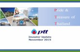 Pride & Treasure of Thailand - listed companyptt.listedcompany.com/misc/presentations/20151123... · Chevron 28% PTTEP 30% ... Best Corporate Social Responsibility Best Commitment
