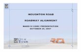 HOUGHTON ROAD ROADWAY ALIGNMENT - Tucson · 2014-07-14 · HOUGHTON ROAD ROADWAY ALIGNMENT. OUTLINE 1. Alignment evaluation process 2. Valencia Rd to I-10 Considerations 3. Questions