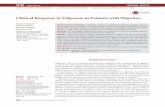 Clinical Response to Valproate in Patients with Migraine · 2016-09-30 · Valproate is used as a prophylactic drug for migraine, but it is not be effective in all patients. We used