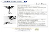global- (Fig. 1) (Fig. 2) post. con' Ball Seal Procedimiento de Instalacion: 1. Para cerrar el sello, empuje la punta del sello en la rendifa adentro del interior de la bola hasta