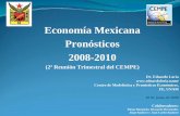 Economía Mexicana Pronósticos 2008-2010 · 2020-02-25 · Dr. Eduardo Loría Centro de Modelística y Pronósticos Económicos, FE, UNAM 10 de junio de 2008 Colaboradores: Dánae