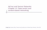 Ad hoc and Sensor Networks Chapter 12: Data-centric and ...akhattab/files/courses/wsn/ch12.pdf · Client/server, peer-to-peer •Explicit or implicit partners, ... Difference between