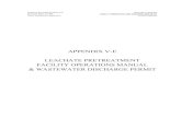 APPENDIX V-E LEACHATE PRETREATMENT FACILITY OPERATIONS MANUAL & WASTEWATER … Vertical... · 2019-04-11 · Industrial Waste Landfill APPENDIX V- E: LEACHATE PRETREATMENT O&M PLAN