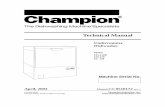 0510172 (Rev. F) r - Champion Industries...Technical Manual Undercounter Dishwasher Model UH-150B UH-150 UL-150 April, 2003 P.O. Box 4149 Champion Industries, Inc. Winston-Salem, North