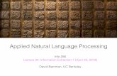 Applied Natural Language Processingpeople.ischool.berkeley.edu/~dbamman/anlp19_slides/24_IE.pdf · Applied Natural Language Processing ... Uniﬁed Medical Language System (UMLS),