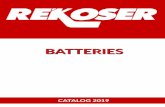 REKOSER Batteries Catalog 2017static.rekoser.com/rekoser/docs/catalogs/rekoser-battery-catalog.pdf · Complied standards IEC60896-11 DIN40736 IEC061427 Eurobat guide, long life BS6290