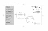 Slow Cooker - Hamilton Beachuseandcares.hamiltonbeach.com/files/840174800.pdf · In the morning, simply place crock in slow cooker. • Do not use frozen, uncooked meat in slow cooker.