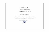 Ph.D. Student Directory - Pennsylvania State University · The Mary Jean and Frank P. Smeal College of Business 2008-2009 Ph.D. Student Directory