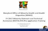 Maryland Office of Minority Health and Health Disparities (MHHD) … Pre... · 2020-03-10 · numerically. Prevalence of diabetes, percent of population in poverty are also metrics.