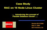 Case Study RAC on 16 Node Linux Cluster - Oracle · What do we cover Objective of our study why RAC anyway .. decision to make about adopting Oracle RAC Concept of Flexible Database