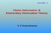 Plastic Deformation Elementary Dislocation Theory · Plastic Deformation & Elementary Dislocation Theory Lecture Course for the Students of Metallurgical Engineering V V Kutumbarao