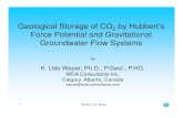 Geological Storage of CO 2 by Hubbert’s Force Potential and … · 2016-01-22 · Geological Storage of CO 2 by Hubbert’s Force Potential and GravitationalForce Potential and