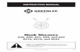 Hook Sheaves - W. W. Grainger Sheaves Greenlee / A Textron Company 2 4455 Boeing Dr. • Rockford, IL 61109-2988 USA • 815-397-7070 Description Greenlee Hook Sheaves are used to