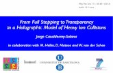 From Full Stopping to Transparency in a Holographic Model of … · 2013-11-24 · From Full Stopping to Transparency in a Holographic Model of Heavy Ion Collisions Jorge Casalderrey-Solana