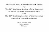 PROTOCOL AND ADMINISTRATIVE GUIDE · PROTOCOL AND ADMINISTRATIVE GUIDE For The 26th Ordinary Session of the Assembly of Heads of State and Government And The 28th Ordinary Session
