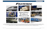 Fastenal Quality Policy Manual - ShipServ...• Custom Chain Sling Fabrication & Inspection Standard or custom fabricated chain slings to fit your specific needs. Inspection and Re-certification