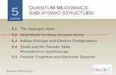 5 QUANTUM MECHANICS AND ATOMIC STRUCTURE · 2020-03-16 · General Chemistry I QUANTUM MECHANICS. AND ATOMIC STRUCTURE. 5.1. The Hydrogen Atom. 5.2. Shell Model for Many-Electron
