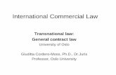 Transnational law: General contract law · second contract law regime … identical throughout the Union and existing alongside the pre-existing ! rules of national contract law”