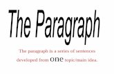 The paragraph is a series of sentences developed from one ...tingintingindin.weebly.com/uploads/1/8/3/1/18312609/paragraph.pdf · The paragraph is a series of sentences developed