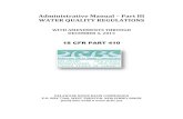 Administrative Manual –Part III WATER QUALITY REGULATIONS · 2015-01-21 · 1968-06 July 31, 1968 Regional policy for wastewater management. 1968-08 September 25, 1968 Minor change