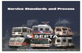SEPTA AND PROCESSsepta.org/strategic-plan/reports/service-standards-2014.pdf · 2019-08-05 · suburban areas (population density between 1,000 and 10,000 per square mile); and 2.0