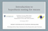 Introduction to hypothesis testing for meanspcczanner/SeriesInBasicStats3_HypothesisTestingFo… · 9 Classical hypothesis testing steps • Step 1 – Formulate hypotheses H 0 and
