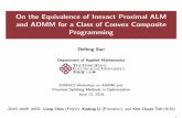 On the Equivalence of Inexact Proximal ALM and ADMM for a ... · Magnus Rudolph Hestenes (February 13 1906 { May 31 1991) Michael James David Powell (29 July 1936 { 19 April 2015)