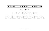 FOR IGCSE ALGEBRA - CIS: Mathematics · EXPRESSIONS, FORMULAE, EQUATIONS AND INEQUALITIES These are all 'bits' of algebra, but we need to know the difference between them. IGCSE INSIDER