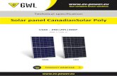 Solar panel Solar panelCanadianSolar Poly · Application Classification Class A Class A Class A Power Tolerance 0 ~ + 5 W 0 ~ + 5 W 0 ~ + 5 W * Under Standard Test Conditions (STC)